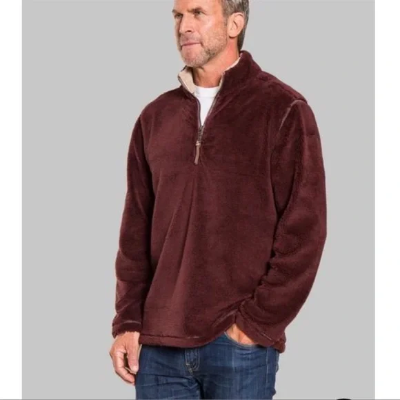 True Grit Pebble Pile 1/4 Zip PulloverVintage Wine
